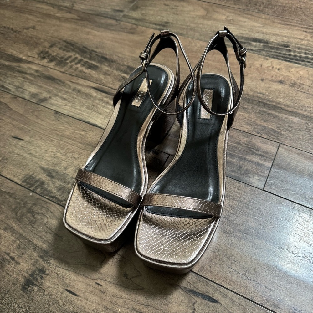 Topshop Dark Silver Chunky Platforms